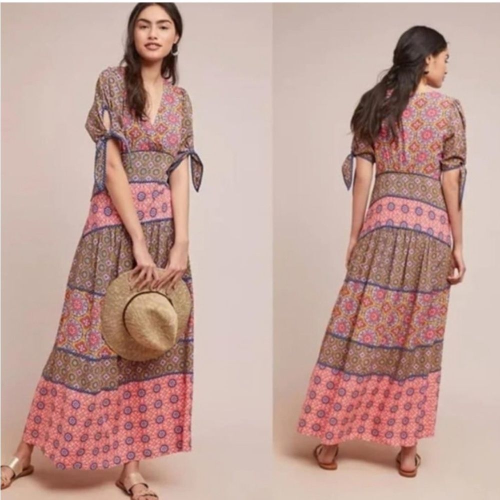 Anthropologie Maeve Boho Eder Maxi Geometric Dress 4